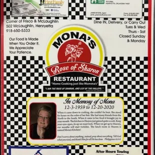 Menu and pricing as of 10/3/23