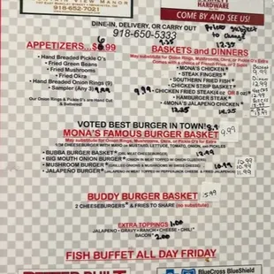 Menu and pricing as of 10/3/23