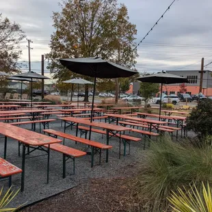 Outside beer garden at Monday Night Brewing, Charlotte