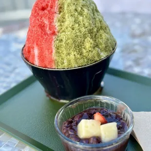 Strawberry Matcha Shaved Ice.
