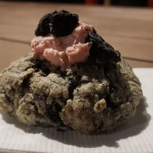 Oreo strawberry cream scone