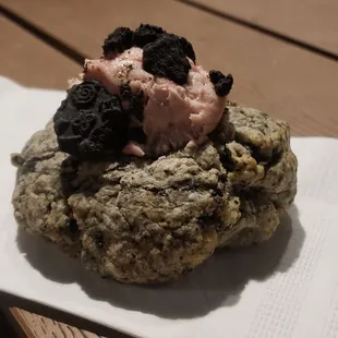 Oreo strawberry cream scone