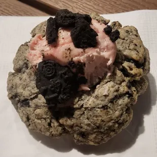 Oreo strawberry cream scone