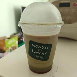 Strawberry matcha latte