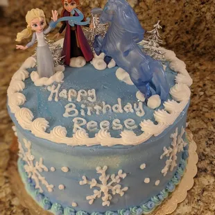 White cake with buttercream icing