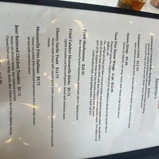 menu