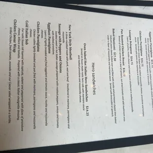 menu