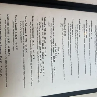 menu