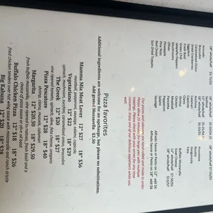 menu