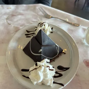 Chocolate mousse pyramid