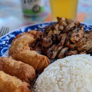 Chicken teriyaki and egg rolls. Large portion, great taste, happy tummy!