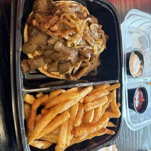 Today's special, Gyro w/FF and a bev.  I asked for grilled onions and had no issues with the special request.