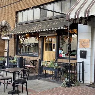 Outside the restaurant