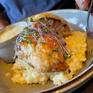 Cod Wellington with creamy risotto! Perfection!