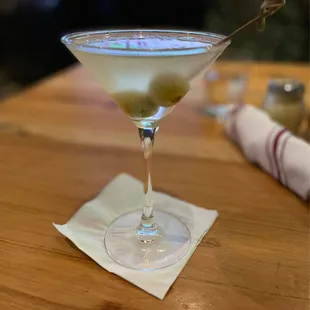 a martini with olives