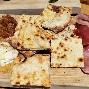 Prosciutto &amp; Burrata flatbread.
