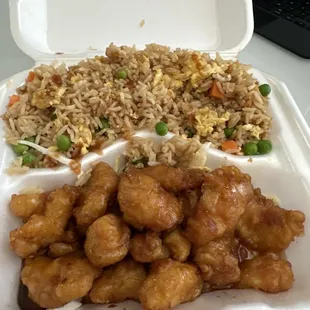 Lemon Chicken with Fried Rice