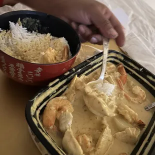 So be good. Yellow curry shrimp