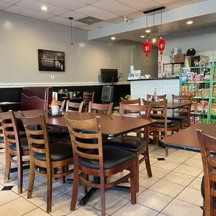 the inside of a restaurant