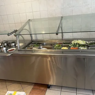 Vegetable options and sauces and seasonings