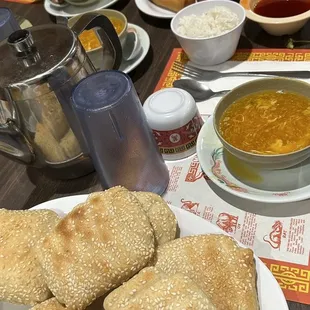 AYCE dinner menu also comes with 1 of each per person: bread, soup, eggroll, and tea