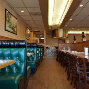 booths and tables in a restaurant