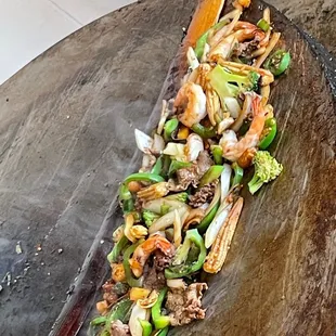 Beef and shrimp
