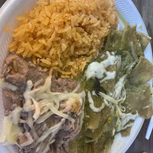 Chilaquiles after I took off all the mozzarella cheese.