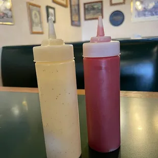 Monical&apos;s famous red dressing and ranch