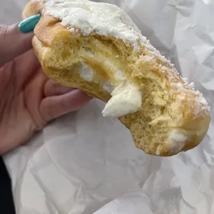 a half eaten pastry
