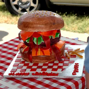Our cheeseburger cake simply delicious!