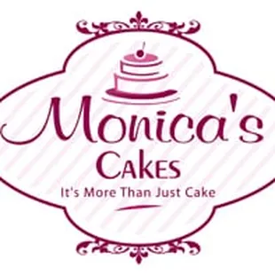 a logo for monica's cakes