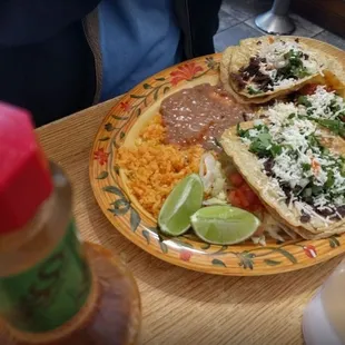 a plate of mexican food