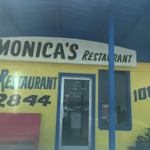 the front of the restaurant