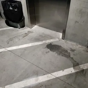 This grunge has been on the garage floor in front of the elevator since we moved in here in May 2023