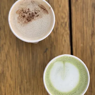 Chai tea latte &amp; matcha tea latte