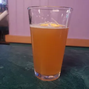 a glass of orange juice
