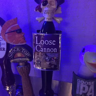 a display of beer taps