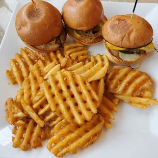 My Lunch was 3 mini beef sliders and Seasoned Waffle Fries!  Fantastic Flavors on Both entrees!    11/1/2024