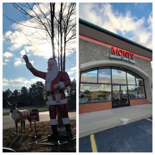 Santa Statue with Box for letters is located in the parking lot corner, nearby Moni's Restaurant.  11/26/2024