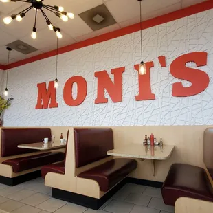 Clean floors, tables + Moni's is the name on wall!  11/1/2024