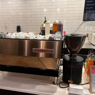 a coffee machine on a counter