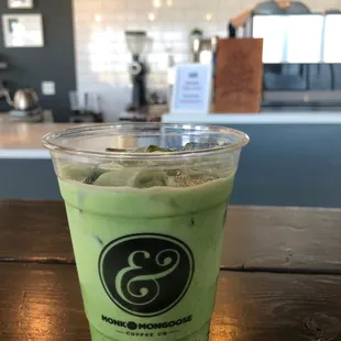Iced matcha latte