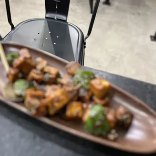 a plate of food on a table