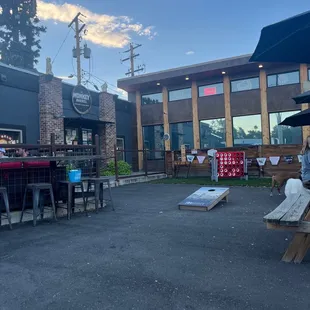 Outdoor seating with games