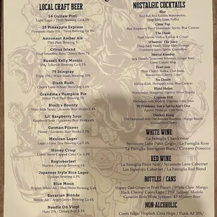 Drink menu