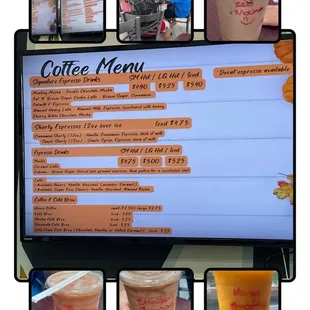 the menu and prices