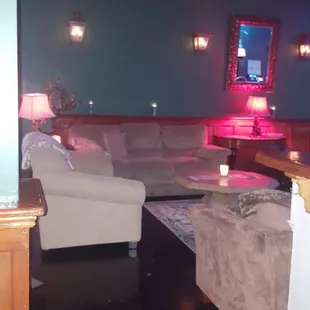 the lounge area and bar