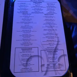 Beautiful cocktails. My fiancées favorite is the Blueberry tart; it's sweet but tangy at the same time.