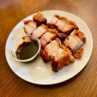 1/2 lb. Pork Belly w/ Crispy Skin &amp; Sauce